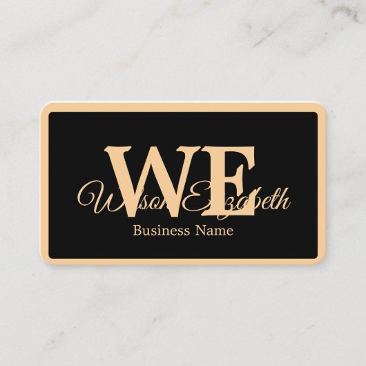 Moderne elegante monogram QR-code visitekaartjes (Voorkant)