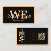 Moderne elegante monogram QR-code visitekaartjes (Voorkant / Achterkant)