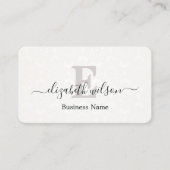 Moderne elegante monogram QR-code visitekaartjes (Voorkant)
