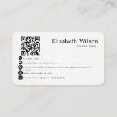 Moderne elegante monogram QR-code visitekaartjes (Achterkant)