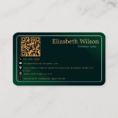 Moderne elegante monogram QR-code visitekaartjes (Achterkant)