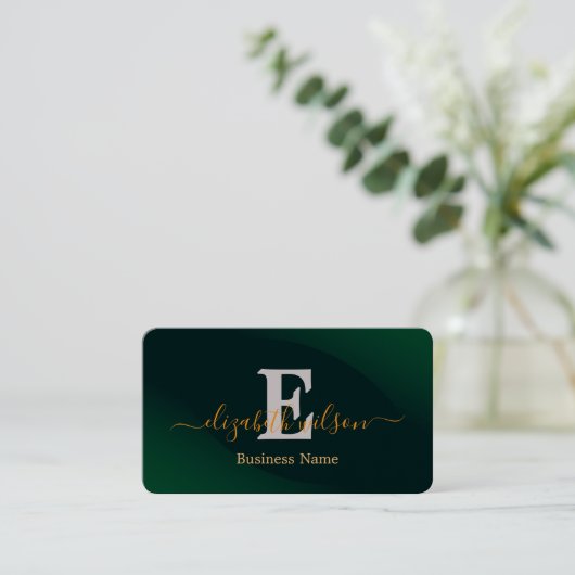 Moderne elegante monogram QR-code visitekaartjes (Staand voorkant)