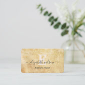 Moderne elegante monogram QR-code visitekaartjes (Staand voorkant)