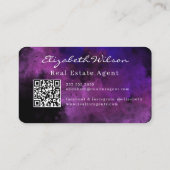 Moderne elegante monogram QR-code visitekaartjes (Achterkant)
