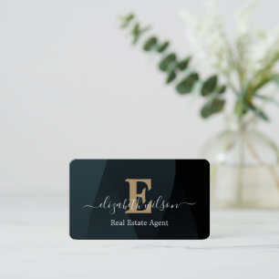 Moderne elegante monogram QR-code visitekaartjes