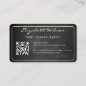 Moderne elegante monogram QR-code visitekaartjes (Achterkant)