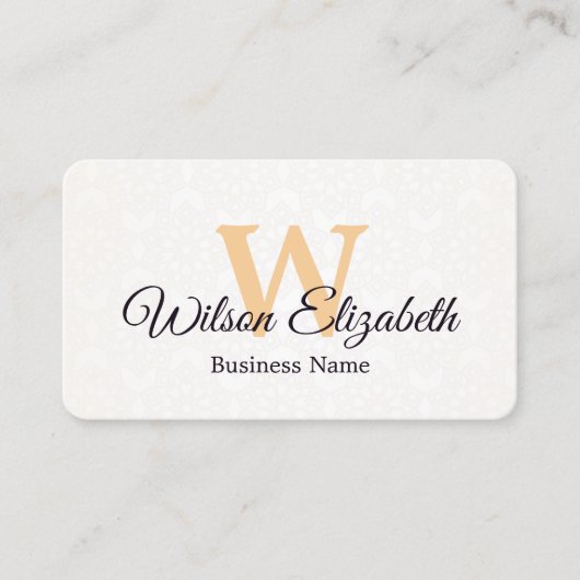Moderne elegante monogram QR-code visitekaartjes (Voorkant)