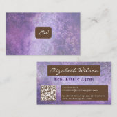 moderne elegante monogram QR-code visitekaartjes (Voorkant / Achterkant)