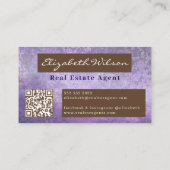 moderne elegante monogram QR-code visitekaartjes (Achterkant)
