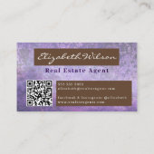 moderne elegante monogram QR-code visitekaartjes (Achterkant)