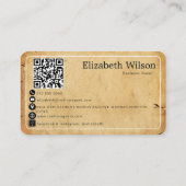 Moderne elegante monogram QR-code visitekaartjes (Achterkant)