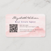 moderne elegante monogram QR-code visitekaartjes (Achterkant)