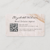 Moderne elegante monogram QR-code visitekaartjes (Achterkant)