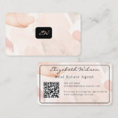Moderne elegante monogram QR-code visitekaartjes (Voorkant / Achterkant)