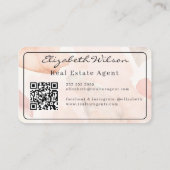 Moderne elegante monogram QR-code visitekaartjes (Achterkant)