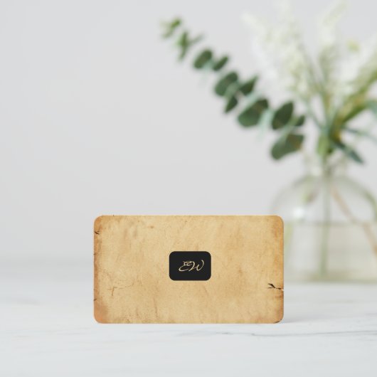 Moderne elegante monogram QR-code visitekaartjes (Staand voorkant)