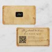 Moderne elegante monogram QR-code visitekaartjes (Voorkant / Achterkant)
