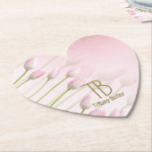 Moderne elegante monogram roze druppels kartonnen onderzetters (Gekanteld)