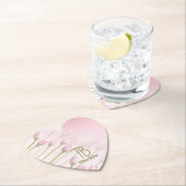 Moderne elegante monogram roze druppels kartonnen onderzetters (Insitu)