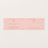 Moderne, elegante monogram roze gouden eenvoudige  visitekaartje (Buitenkant ongevouwen)