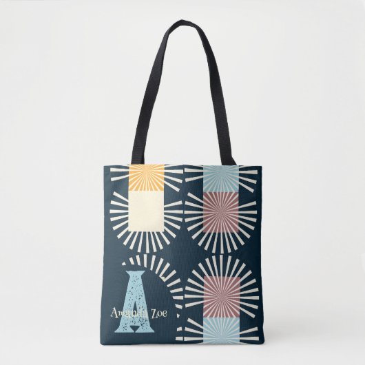 Moderne Elegante Monogram Schoudertas Tote Bag (Voorkant)