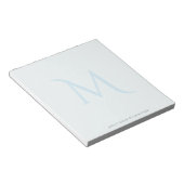 Moderne Elegante Monogram Vervaaagde Lichtblauw Notitieblok (Schuin)