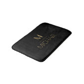 Moderne Elegante Monogram Zwart & Goud Badmat (Gekanteld)