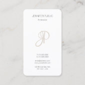 Moderne Elegante Monogrammed Design Sjabloon Visitekaartje (Achterkant)