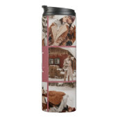 Moderne Elegante Monogrammed & Fotocollage Thermosbeker (Geroteerd rechts)