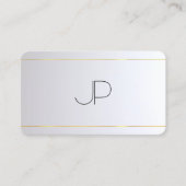 Moderne Elegante Monogrammed Goud Zilver Rond Visitekaartje (Voorkant)