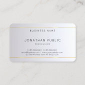 Moderne Elegante Monogrammed Goud Zilver Rond Visitekaartje (Achterkant)