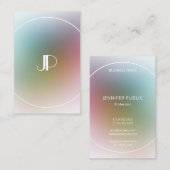 Moderne Elegante Monogrammed Kleurrijke Sjabloon Visitekaartje (Voorkant / Achterkant)