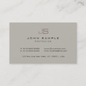 Moderne Elegante Monogrammed Sjabloon Professional Visitekaartje (Achterkant)