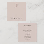 Moderne Elegante Monogrammed Sjabloon Promotionele Vierkante Visitekaartje (Voorkant / Achterkant)