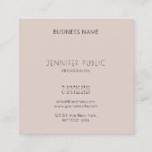 Moderne Elegante Monogrammed Sjabloon Promotionele Vierkante Visitekaartje (Achterkant)