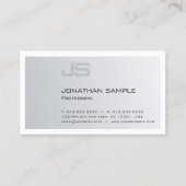 Moderne Elegante Monogrammed Trendy Silver Plain Visitekaartje (Voorkant)