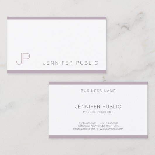 Moderne, elegante monogrammen design Eenvoudige pl Visitekaartje (Voorkant / Achterkant)