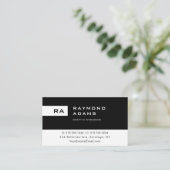 Moderne, elegante monogrammen, eenvoudig visitekaartje (Staand voorkant)