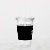 Moderne Elegante Monogramnaam Zwart Goud Schrift Acryl Drinkbeker (Rechts)