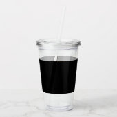 Moderne Elegante Monogramnaam Zwart Goud Schrift Acryl Drinkbeker (Achterkant)