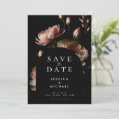 Moderne elegante Moody Floral minimalistische brui Save The Date (Staand voorkant)