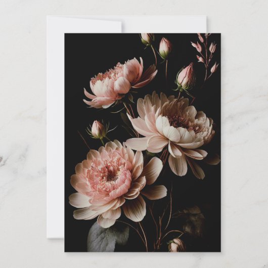 Moderne elegante Moody Floral minimalistische brui Save The Date (Achterkant)