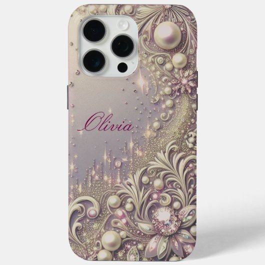 Moderne elegante mooie gouden parels Valentijnsdag Case-Mate iPhone Case (Achterkant)