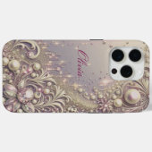 Moderne elegante mooie gouden parels Valentijnsdag Case-Mate iPhone Case (Achterkant (horizontaal))