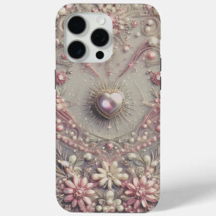 Moderne elegante mooie gouden parels Valentijnsdag iPhone 15 Pro Max Hoesje