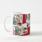 Moderne elegante multi foto familie kerst rood koffiemok (Links)