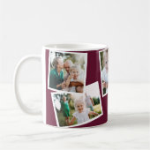 Moderne elegante multi-foto familie paarse gif kis koffiemok (Links)