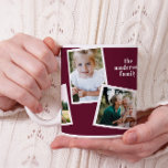 Moderne elegante multi-foto familie paarse gif kis koffiemok<br><div class="desc">Moderne stijlvolle multi-foto home decor cadeau voor een stijlvol,  stijlvol multi-fotogezin. De moderne paarse kleur kan worden veranderd.</div>