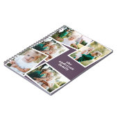Moderne elegante multi-fotofamilie, stijlvol paars notitieboek (Linkerzijde)
