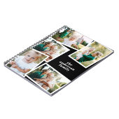 Moderne elegante multi-fotofamilie, stijlvol zwart notitieboek (Linkerzijde)